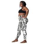 dti white/black pattern Crossover leggings with pockets