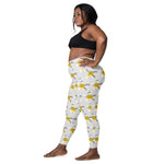 Descendants of the Island Plumeria Platinum Crossover leggings with pockets