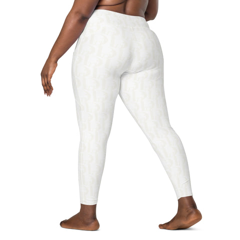 Descendants of the Island WOW - white on white Crossover leggings with pockets