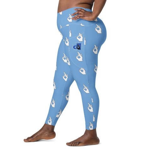 Descendants of The Island Jody Blue Hand Pattern Leggings with pockets