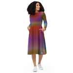 Descendants of the Island Tartan long sleeve midi dress