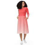 Descendants of the Island Coral long sleeve midi dress