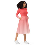 Descendants of the Island Coral long sleeve midi dress