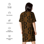 dti brown pattern T-shirt dress