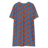 Descendants of the Island Orange Hibiscus T-shirt dress