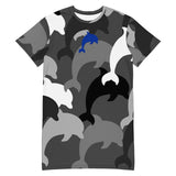 Descendants of the Island Dolphin Camo 6 Blue T-shirt dress