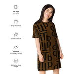 dti brown pattern T-shirt dress