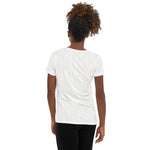 Descendants of the Island WOW - white on white Women's Athletic T-shirt