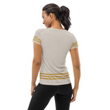 Descendants of the Island Gold Stripe Women's Athletic T-shirt