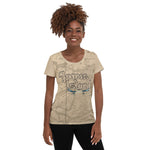 Descendants of the Island JI Map and Crab Women's Athletic T-shirt