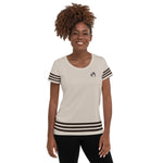 Descendants of the Island Brown Stripes Women's Athletic T-shirt