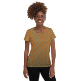 Descendants of the Island Olive Gold Women's Athletic T-shirt