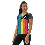 Descendants of the Island Pride Flag Women's Athletic T-shirt