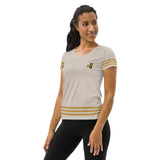 Descendants of the Island Gold Stripe Women's Athletic T-shirt