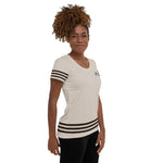 Descendants of the Island Brown Stripes Women's Athletic T-shirt