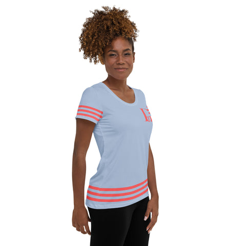 Descendants of the Island Pazblue Coral Women's Athletic T-shirt