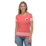 Descendants of the Island Coral White Stripes Women's T-shirt