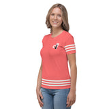 Descendants of the Island Coral White Stripes Women's T-shirt