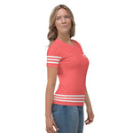 Descendants of the Island Coral White Stripes Women's T-shirt