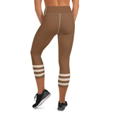 Descendants of the Island Leather and Pale Orange Capri Leggings