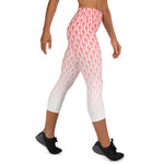 Descendants of the Island Coral and White D Yoga Capri Leggings