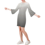 Descendants of The Island sexy silver dress Bell Sleeve Dress (Model D52)