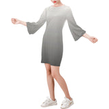 Descendants of The Island sexy silver dress Bell Sleeve Dress (Model D52)