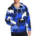 Descendants of the Island Dolphin Camo 7 Deep Blue Men's All Over Print Full Zip Hoodie