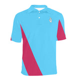 DTI Soccer Blue and Pink Stripe Polo Men's Shirt