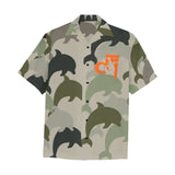 Descendants of the Island Dolphin Camo 6 Hawaiian Men's Shirt With Chest Pocket