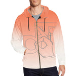 Descendants of the Island Soft Orange Men's All Over Print Full Zip Hoodie (Model H14)