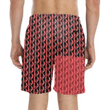 Descendants of the Island Strawberry Coral Men's Mid-Length Beach Shorts