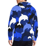 Descendants of the Island Dolphin Camo 7 Deep Blue Men's All Over Print Full Zip Hoodie