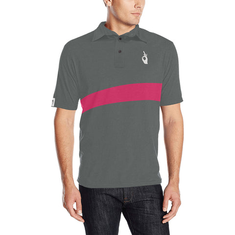 DTI Dark Grey and Pink Polo Men's Shirt