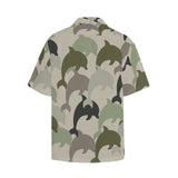 Descendants of the Island Dolphin Camo 6 Hawaiian Men's Shirt With Chest Pocket