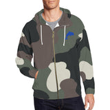 Descendants of the Island Dolphin Camo 9 Blue Men's All Over Print Full Zip Hoodie (Model H14)