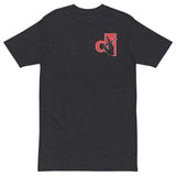 DTI Red Whte & Black Logo premium heavyweight tee