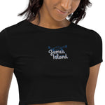 Descendants of the Island Blue Crab Embroidered Organic Crop Top