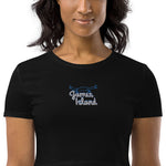 Descendants of the Island Blue Crab Embroidered Organic Crop Top