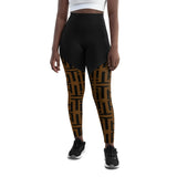 dti brown/black pattern Sports Leggings