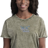 Descendants of the Island JI Blue Crab Embroidery Denim T-Shirt