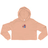 Descendants of the Island Ladies Vermillion and Blue Embroidered Logo Crop Hoodie