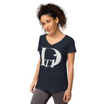 Descendants of the Island D logo Women’s fitted v-neck t-shirt