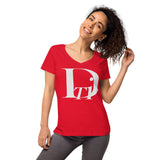 Descendants of the Island D logo Women’s fitted v-neck t-shirt