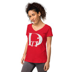 Descendants of the Island D logo Women’s fitted v-neck t-shirt